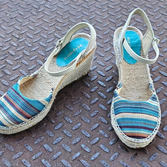 Easy Spirit Women Sandal Wedge Espadrille ESBAYSPRAY Shoe Fabric Upper Size 9M - Picture 4 of 10